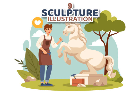 9 Stone Sculpture Illustration