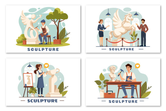 9 Stone Sculpture Illustration