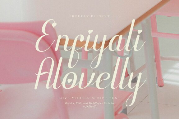Enfiyali Alovelly | Love Modern Script