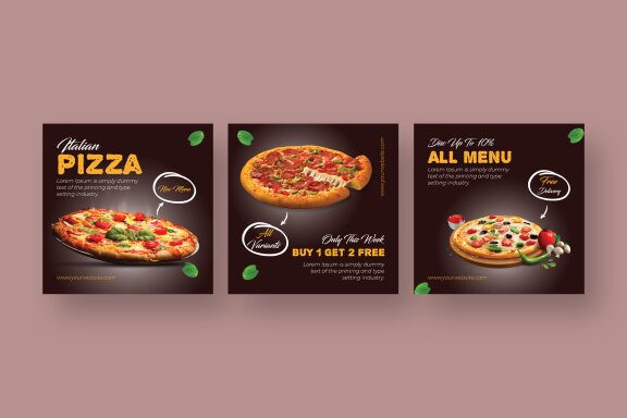Pizza - Food Instagram Post Template