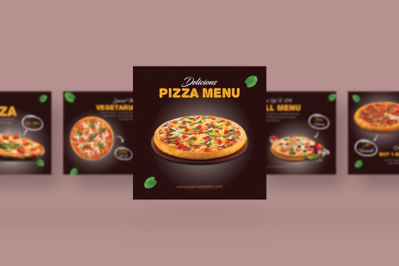 Pizza - Food Instagram Post Template