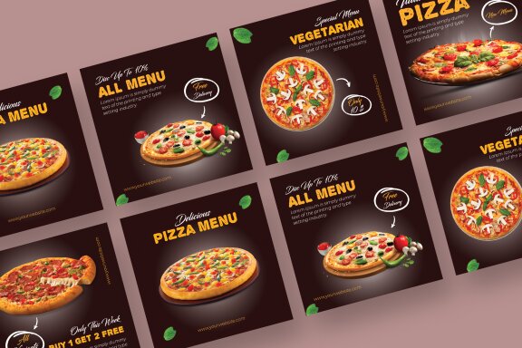Pizza - Food Instagram Post Template