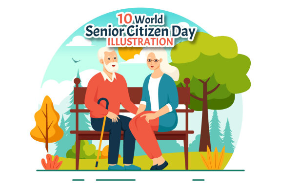 10 World Senior Citizen Day Illustration