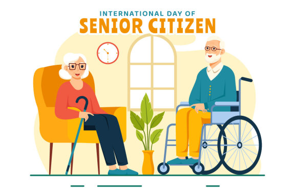 10 World Senior Citizen Day Illustration