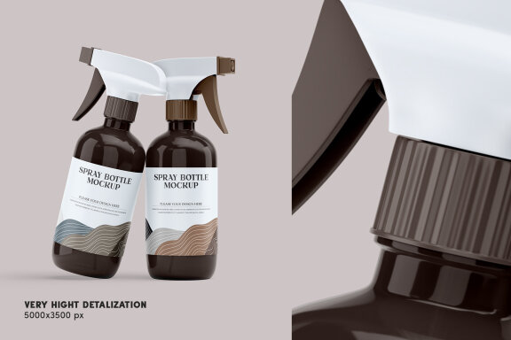 Plastic Spray Bottle Mockup