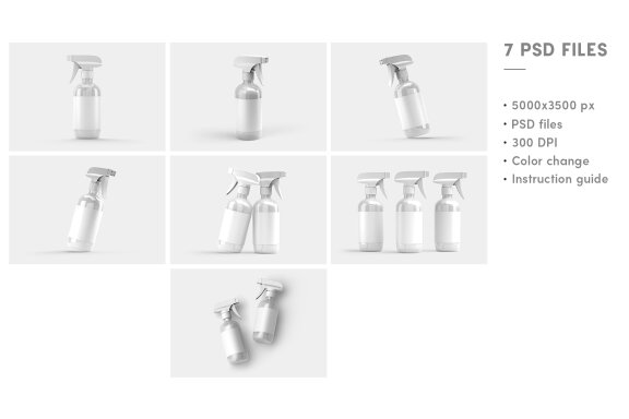 Plastic Spray Bottle Mockup