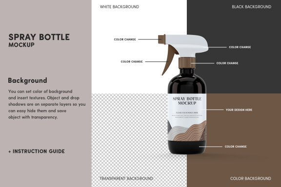 Plastic Spray Bottle Mockup