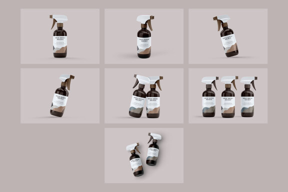 Plastic Spray Bottle Mockup