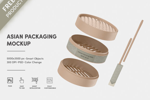 Free Asian Packaging Mockup