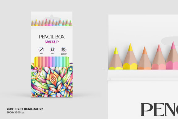 Pencil Box Mockup Set