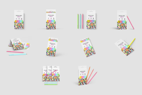 Pencil Box Mockup Set