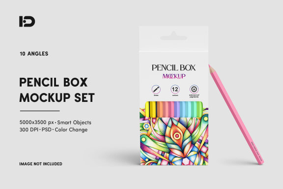 Pencil Box Mockup Set