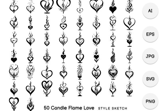 Candle Flame Love Element Draw Black