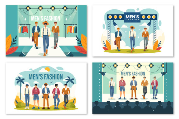 10 Men's Fashion Show Illustration