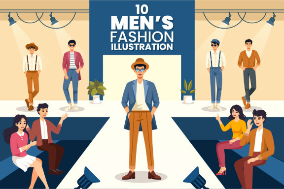 10 Men's Fashion Show Illustration