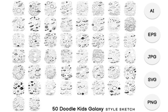 Doodle Kids Galaxy Element Draw Black
