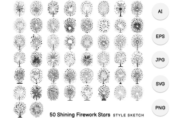 Shining Firework Stars Element Black