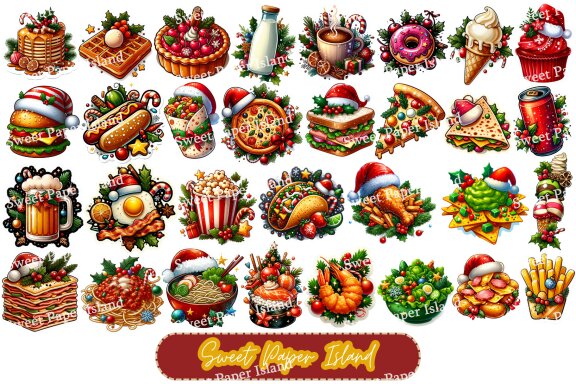 Pack Of 31 Clipart - Christmas Fast Food