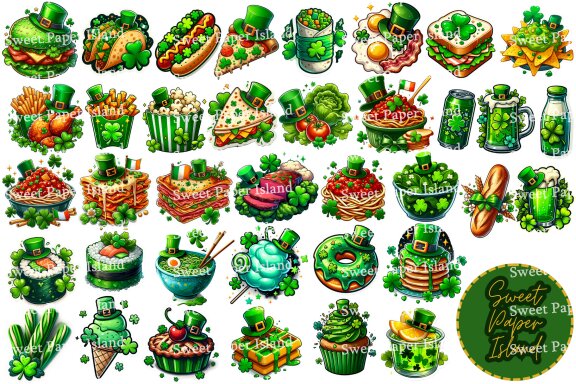 Pack Of 37 Clipart - St. Patricks Day Fast Food!