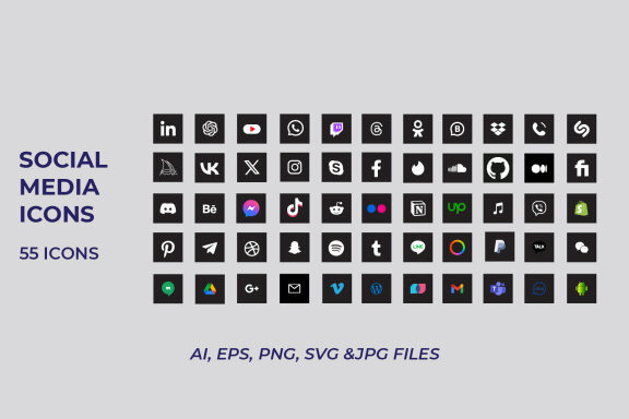 Popular social network icon collection