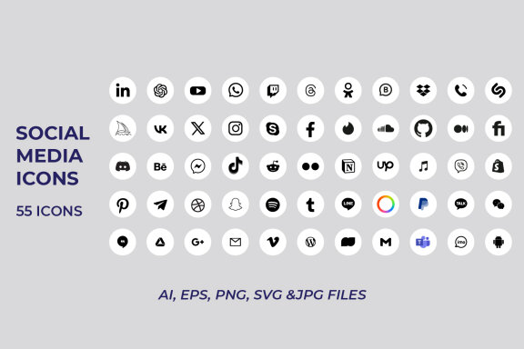 Popular social network icon collection	