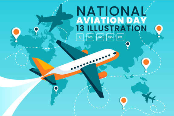 13 National Aviation Day Illustration