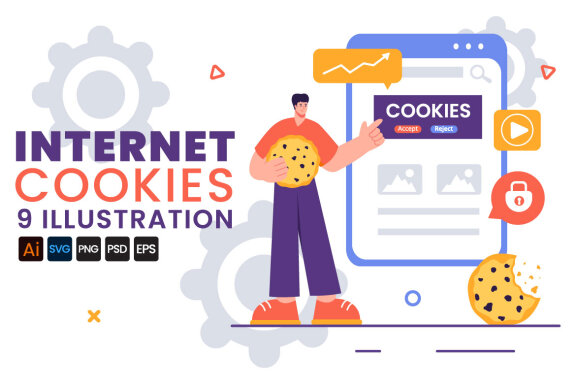 9 Internet Cookies Technology Illustration
