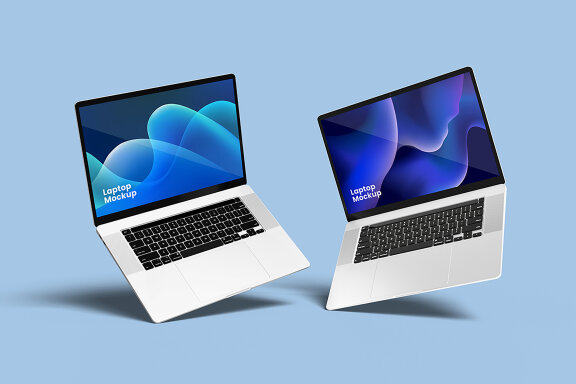 Floating Laptop Mockup