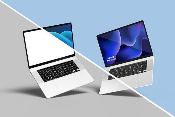 Floating Laptop Mockup