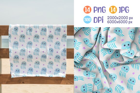 Underwater Seamless Pattern Set