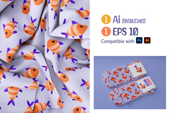 Underwater Seamless Pattern Set