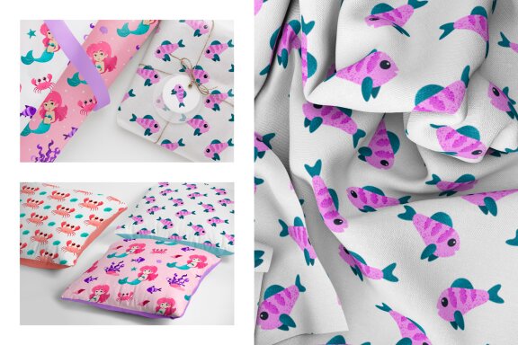 Underwater Seamless Pattern Set