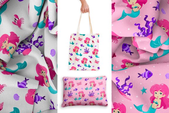 Underwater Seamless Pattern Set