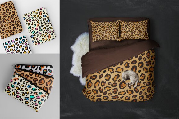 5 Leopard Print Seamless Pattern Set