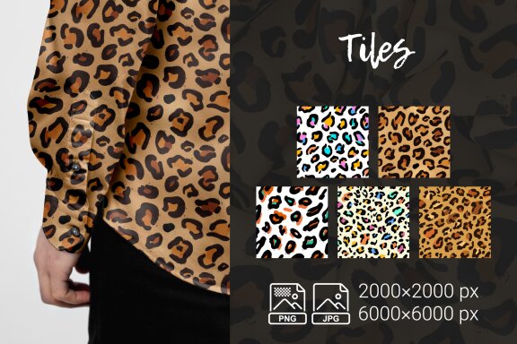 5 Leopard Print Seamless Pattern Set