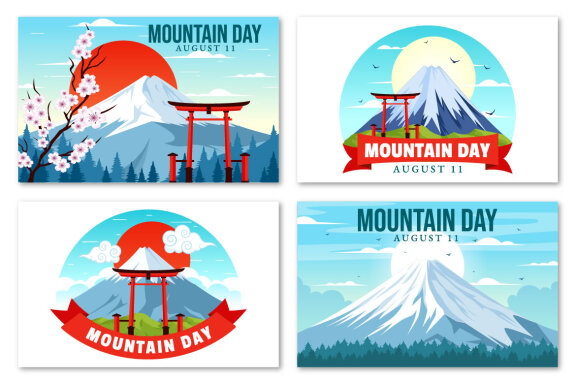 12 Mountain Day in Japan Illustration