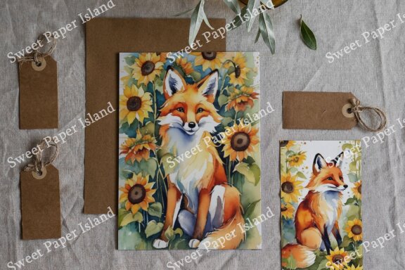 FREE 10 Digital Papers - Friendly Foxes