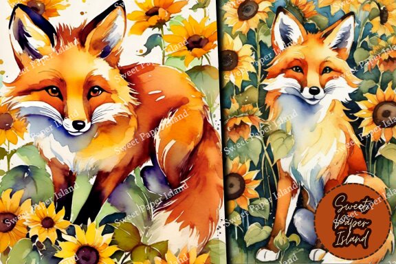 FREE 10 Digital Papers - Friendly Foxes