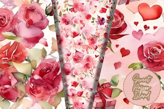 6 FREE Digital Papers - Petals Of Love