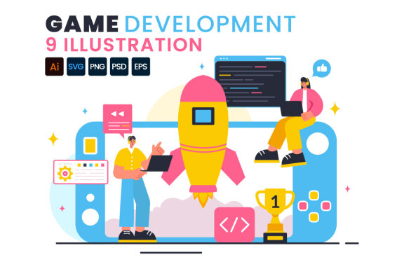 9 Video Game Development Illustration