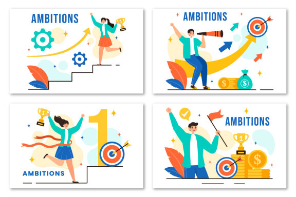 9 FREE Ambition to Success Illustrations