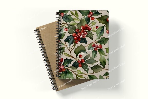 Pack Of 6 Digital Papers -  Christmas Fever In Watercolor