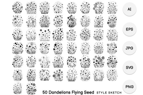 Dandelions Flying Seed Element Icon
