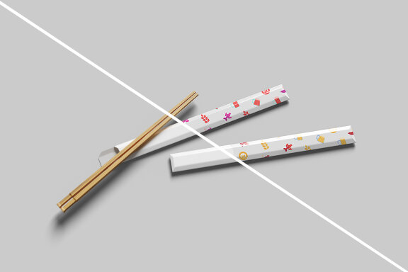 Top View Chopstick Mockup