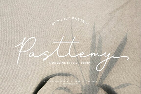 Pasttemy | Monoline Stylish Script