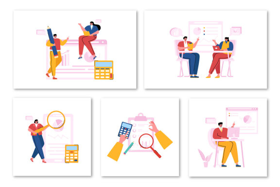 20 Business Audit Documents Illustration