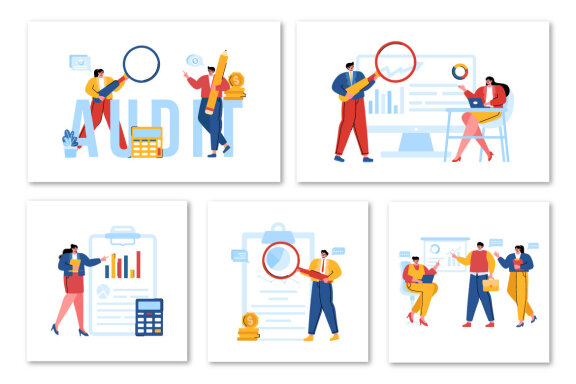 20 Business Audit Documents Illustration