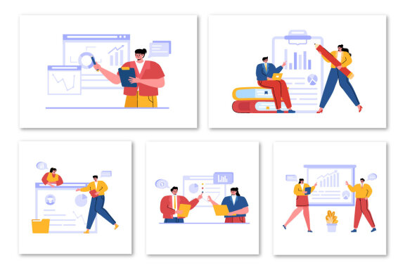 20 Business Audit Documents Illustration