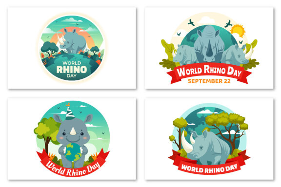 9 World Rhino Day Illustration