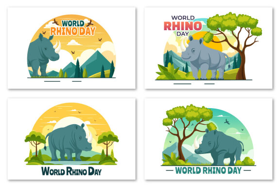 9 World Rhino Day Illustration